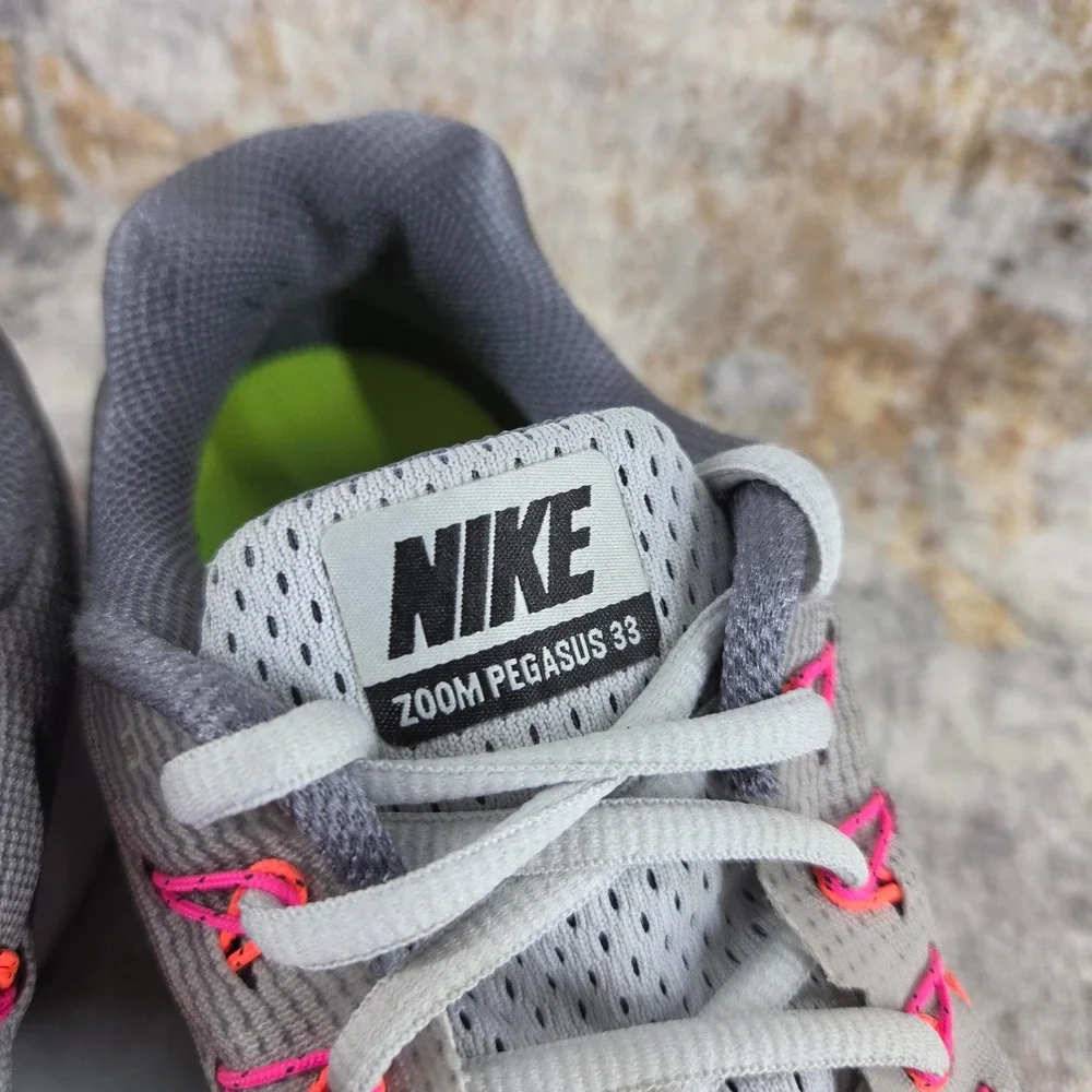 Nike Air Zoom Pegasus 33 Running Shoes Womens 7.5 Grey Pink 831356-006